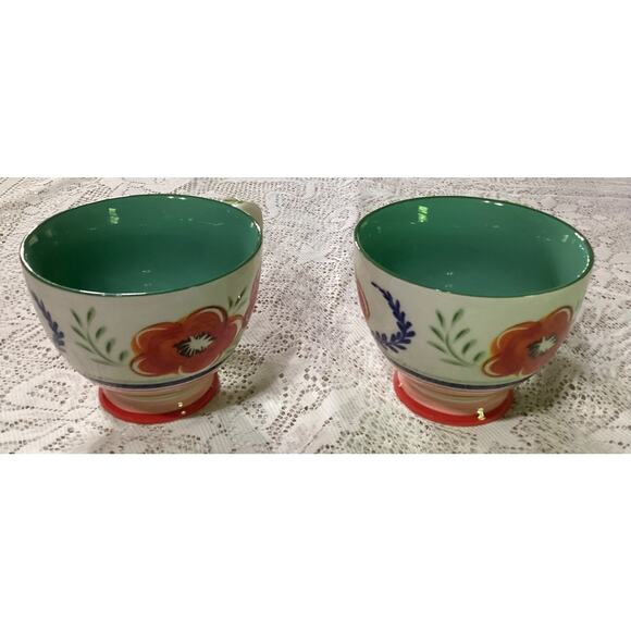 Set of 2 Grace's Teaware Fine Ceramic Floral Footed Tea Coffee Mug Cup - Picture 4 of 9